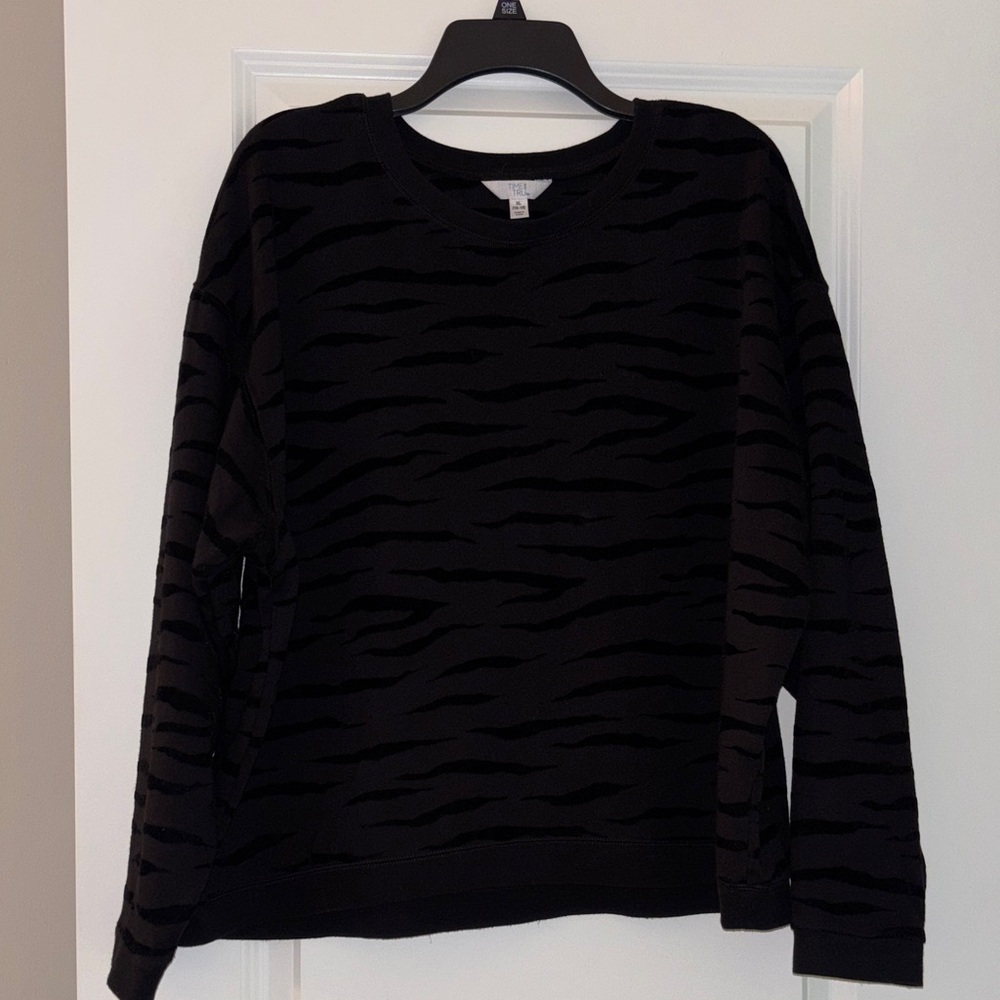 Black Zebra Print Sweatshirt